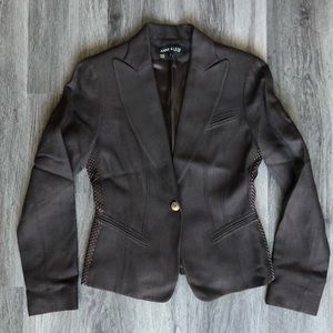 ANN KLEIN Brown Detailed Blazer